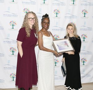 Athena Award recipient Nyhisha T. Gibbs receives her award during the 19th Annual Hudson Valley Athena Awards that were held at the Villa Borghese in Wappingers Falls on Wednesday, December 3, 2025. Hudson Valley Press/CHUCK STEWART, JR.