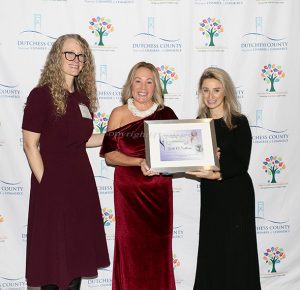 Athena Award recipient Ivette O'Sullivan recieves her award during the 19th Annual Hudson Valley Athena Awards that were held at the Villa Borghese in Wappingers Falls on Wednesday, December 3, 2025. Hudson Valley Press/CHUCK STEWART, JR.