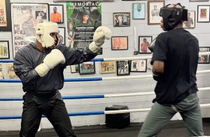 Boxers spar at Hook Elite Boxing Club.
