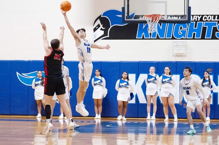 Daniel Herzner was that one player for Mount Saint Mary as he managed to score a season-high 11 points in just 15 minutes on efficient shooting splits. Photo: Lee Ferris