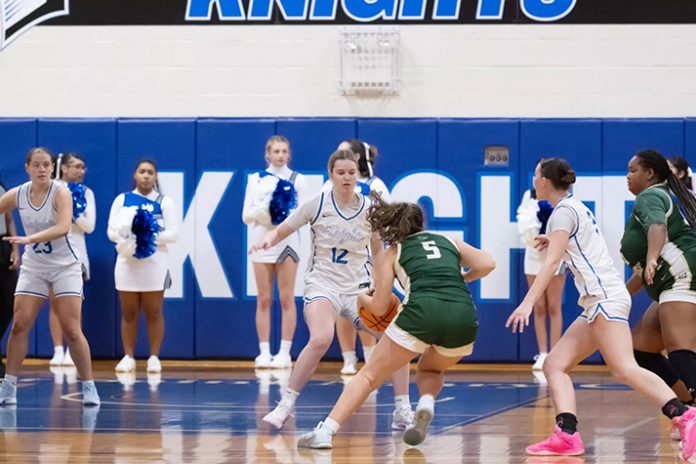 Junior Forward Sara Cashin had 19 points, 7 rebounds, 3 steals as the Mount Saint Mary College women's basketball team struggled in its loss of the season to Farmingdale, snapping its 5-game win streak. Photo: Lee Ferris