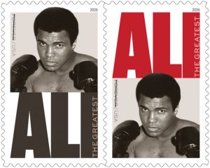 The U.S. Postal Service will honor Muhammad Ali, known as “The Greatest,” with two stamps.