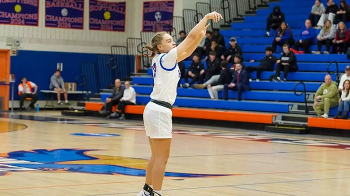 The State University of New York New Paltz continued its winning ways Monday night as the Hawks fought back to claim a 57-49 victory over tournament host Montclair State. Photo: Katie Wilson