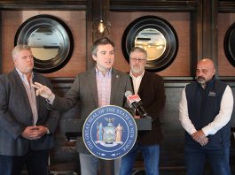 New York State Senator James Skoufis celebrates retail-to-retail being signed into law.
