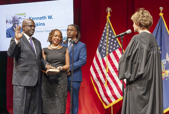 Kenneth W. Jenkins was officially sworn in as Westchester County Executive during an Inauguration Ceremony held at Purchase College, marking the start of a new three-year term in office.