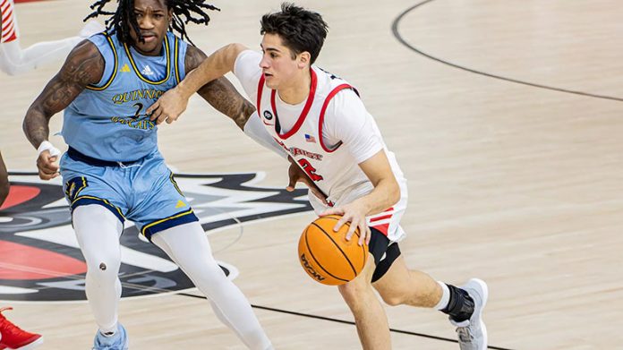 Justin Menard paced Marist with 15 points, knocking down a pair of threes and adding three assists. Photo: Jaylen Rizzo