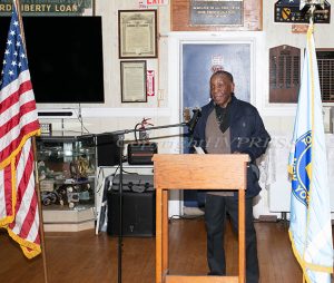 Basil Townsend, Former President of Lcal 412, offers remarks as Dr. Mary L. McLymore was sworn-in to the Newburgh Town Council on Saturday, January 10, 2026. Hudson Valley Press/CHUCK STEWART, JR.