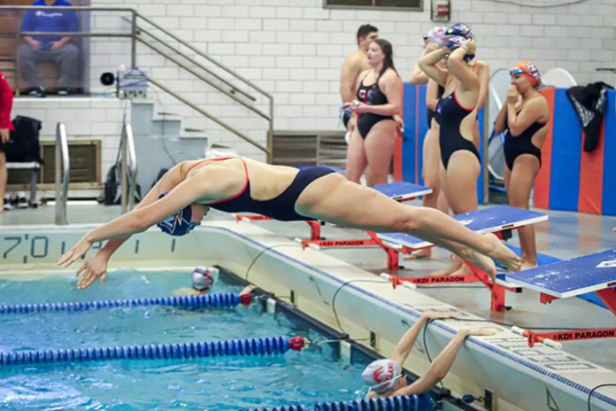 The State University of New York at New Paltz swimming program competed against soon to be conference opponent, Ramapo College afternoon. The women fell 161 to 83 and the men lost 143 to 104. Photo: Niecey Kerr