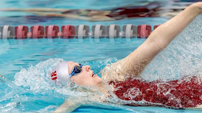 The Vassar College Women's Swimming and Diving team was victorious in its final dual meet of the season on Saturday, cruising past Union 151-93. Photo: Carlisle Stockton