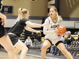 The Army West Point women's basketball team couldn't find its groove on offense on Saturday afternoon, as it dropped its road contest against Holy Cross 63-48 at the Hart Center.