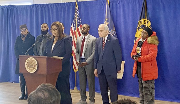 New York Attorney General Letitia James Monday sued the owners and managers of the Kenney apartment complex in Newburgh, for leaving residents to endure dangerous and decrepit conditions.