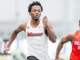 The Marist men's track and field team delivered a historic and record-setting performance at the John Thomas Terrier Classic on Saturday. Photo: Carlisle Stockton