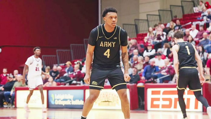 Army West Point men's basketball (11-20, 5-13) concluded its 2025-26 regular season on the road on Saturday, heading to Kirby Sports Center to face the Lafayette College Leopards (11-20, 8-10), seeing a 77-83 loss. Photo: Carrie Johnston