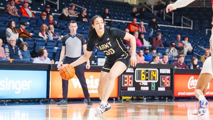 Kya Smith led Army with 15 points and 11 rebounds, marking her 11th double-double of the season.