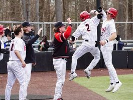 The Bard College baseball team shut out CCNY in Game 1, and completed a comeback in Game 2, 15-7, on Sunday afternoon. Photo: Will Hernandez