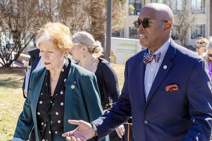 New York State Commissioner of Labor Roberta Reardon took a tour of Dutchess Community College's child care facilities on last Monday.