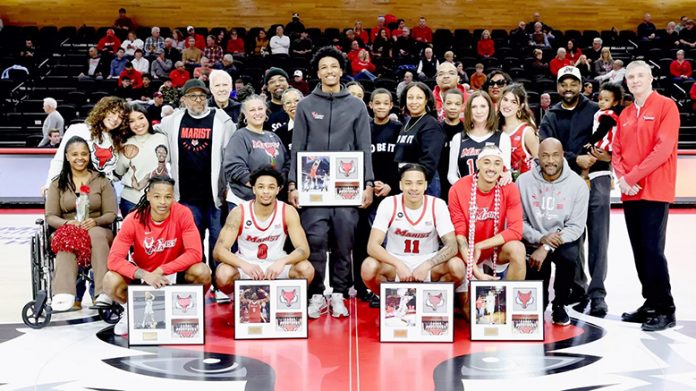 The Marist University men's basketball team dropped its season finale to Saint Peter's by a score of 63-56 on Sunday. Photo: Carlisle Stockton