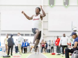 Manasi Simpkins led the way with a standout triple-win performance, capturing first place in the 200-meter dash, long jump, and as a member of the victorious 4x400-meter relay team. Photo: Carlisle Stockton