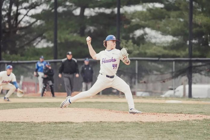 Hawks defeat Blue Devils in 10-0, eight-inning shutout to open up SUNYAC play. Photo: Gail Comiskey