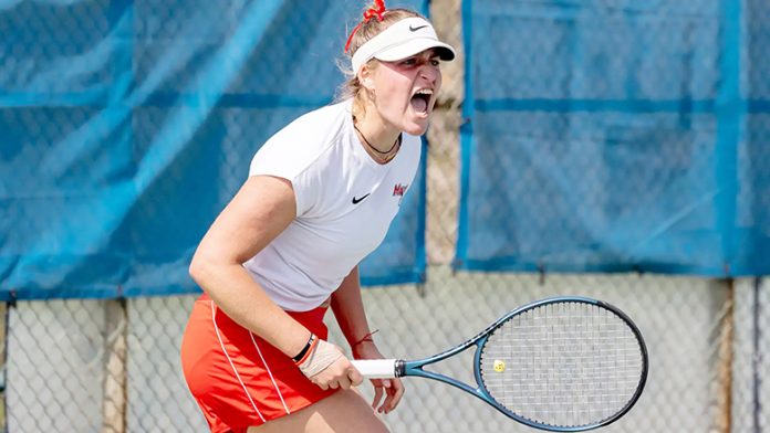 The Marist University women's tennis team earned a dominant 7-0 victory over Big East opponent Providence College on Sunday evening. Photo: Carlisle Stockton