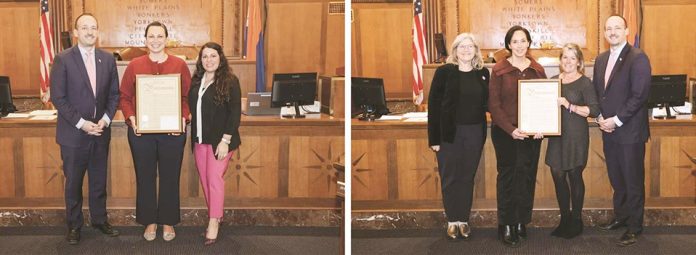 The Westchester County Board of Legislators recognized Women’s History Month with a ceremony honoring two inspirational community leaders: Caitlin Kirklin, and New Dawn Family Resource Center.