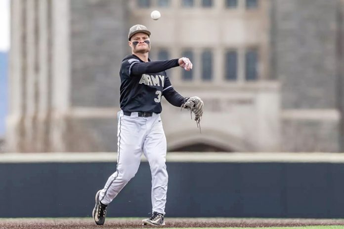 Despite the 8-0 loss, the Black Knights clinched a spot in the 2026 Patriot League Baseball Championships. Photo: Lynn Fern