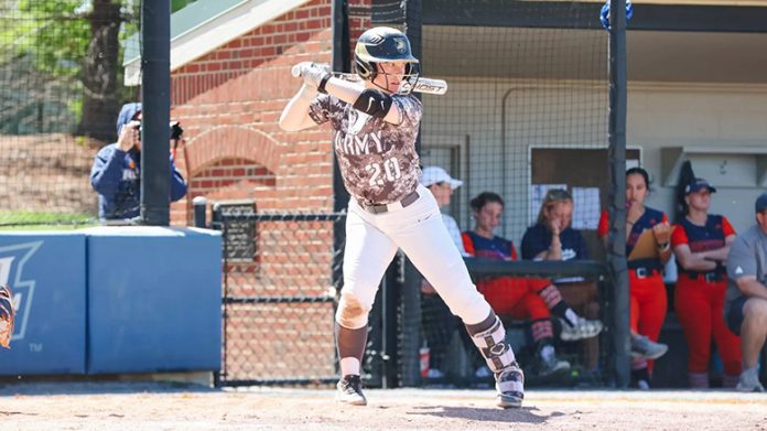 Caitlyn Newburn, pictured, and Tayten Moore led the Black Knights' offense with three hits each, with Newburn adding a team-high two RBI. Photo: Carrie Johnston