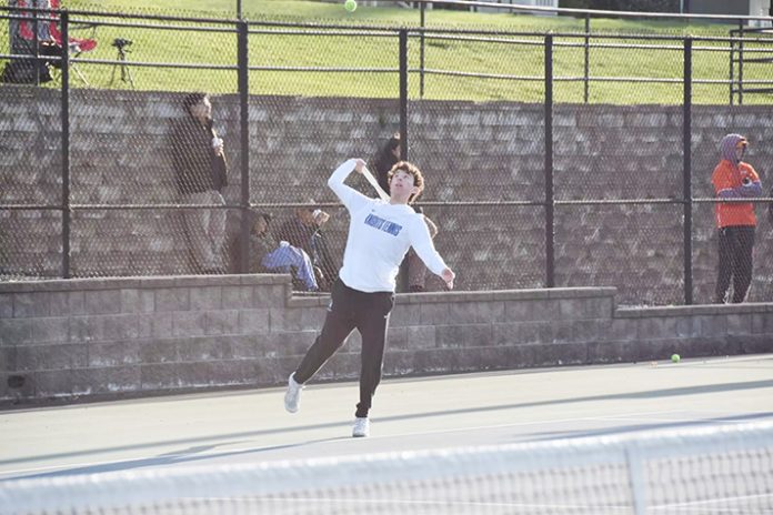 Mount Saint Mary men's tennis ends its season in the Skyline Conference Playoffs with a loss to Merchant Marine. Photo: Peyton Curley