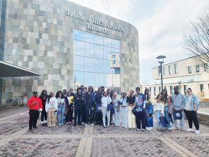 The group, which included Parkhurst and Marist LPP Assistant Director Dwayne Douglas and program High School Site Coordinator Rachel Cullen as chaperones, visited Morgan State University on the first day and met with Jourdan Defontes Harville, Class of 2025 Poughkeepsie High School graduate wrapping up her freshman year.