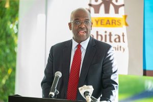 Westchester County Executive Ken Jenkins offers remarks during Habitat for Humanity's annual Home is the Key Golf Outing. Photo: Anthony Collins