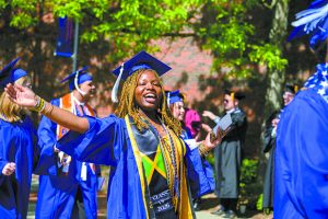 SUNY New Paltz welcomed thousands of guests to campus across a joyful, three-day Commencement weekend on May 15, 16 and 17, 2026, for an enthusiastic celebration of nearly 2,500 new graduates who have earned their bachelor's and master’s degrees. Photo: Robin Weinstein