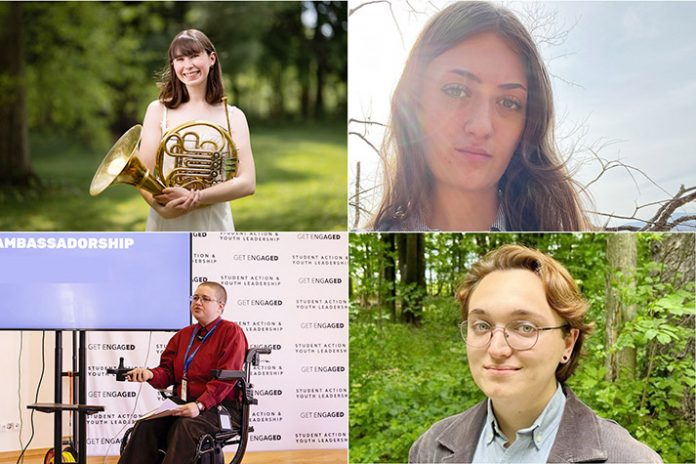 Clockwise, L–R: Danika Dortch ’26, Shosha Wheeler ’26, Peter Fields ’26, and Annaliese Simons ’26.