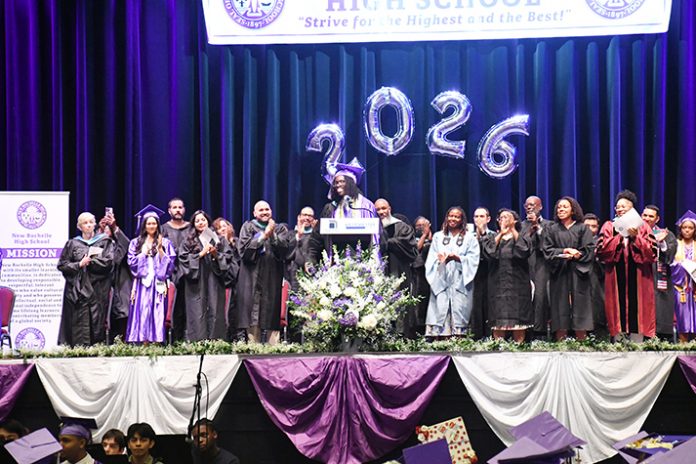 New Rochelle High School (NRHS)last Wednesday marked its 128th commencement exercises with 590 graduating seniors receiving their diplomas at the Westchester County Center in White Plains.