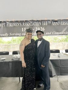 On left is Terriciena Brown, the new President of the Exempt Firemen’s Association, with her husband. Brown has the distinction of being the first African- American to hold this esteemed position.