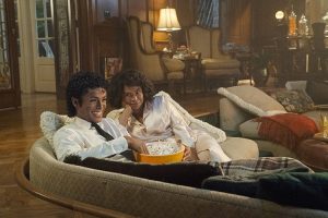 Jaafar Jackson as Michael Jackson and Nia Long as Katherine Jackson in Michael Photo Credit: Hilary Bronwyn Gayle.