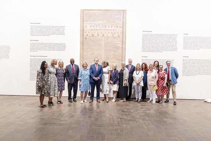 Westchester County Executive Ken Jenkins, the Neuberger Museum of Art and SUNY Purchase have unveiled Westchester County’s Holt Broadside, which is featured in the exhibition, The Declaration Distributed: Westchester County’s Holt Broadside of 1776.