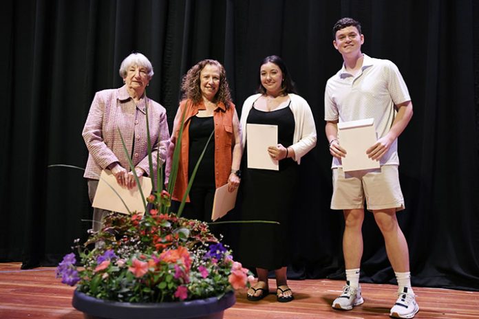 Yosefa Karchmar and Peggy Nau presented two $1,500 scholarships in honor of the The Mary Pidgeon Gillespie Scholarship of the Saugerties Monday Club to Saugerties seniors Alivia Pilz and Keegan Leffler. Photo: Kristine Conte