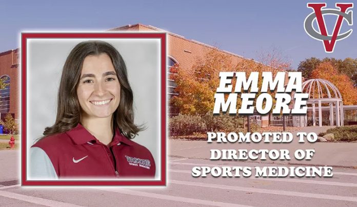 Vassar College Director of Athletics and Physical Education Michelle Walsh has announced the promotion of Emma Meore to the Director of Sports Medicine.