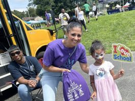 On left, Brooke Simmons of I Am Beacon with Soleil who will be entering Pre-k at Sargent Elementary School next month.