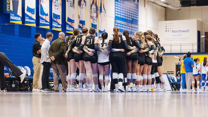 Army West Point volleyball (6-3) battled through five sets against Hofstra (5-3) on Saturday, but the Black Knights fell 2-3 at the David S. Mack Physical Education Center. Photo: Carrie Johnston