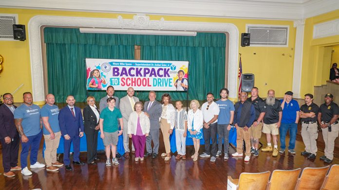 Mayor Mike Spano is joined by Yonkers Board of Education President Dr. Rosalba Corrado Del Vecchio and the Board of Trustees; Superintendent of Schools Dr. Aníbal Soler, Jr.; public officials Majority Leader John Rubbo and Councilwoman Tasha Diaz of the Yonkers City Council; School 23 Principal Cyrus Shojai; and event sponsors. Photo: Maurice Mercado