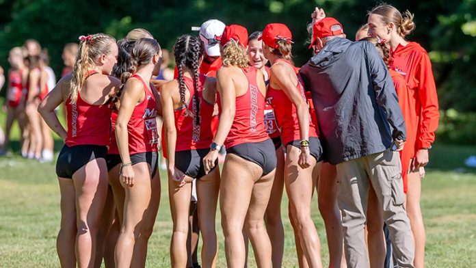 The Marist women's cross country team opened the 2026 season in impressive fashion Friday, claiming the team title at the Marist Season Opener at the Vassar Farm and Ecological Preserve. Photo: Caitlin Bombassei