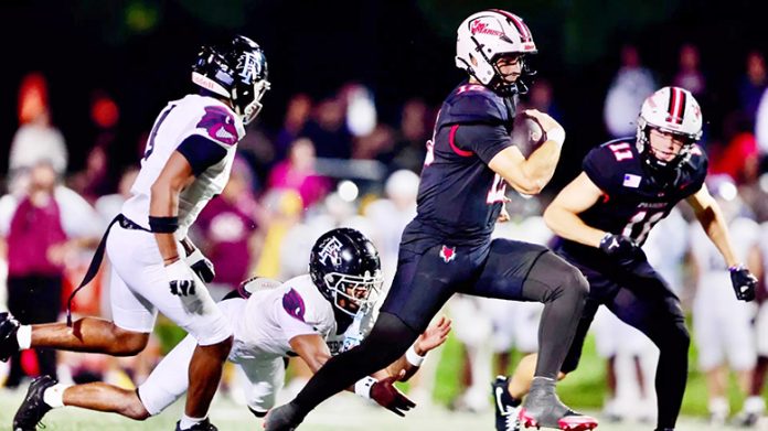 Sonny Mannino accounted for 313 total yards in Marist's win over Franklin Pierce. Photo: Carlisle Stockton
