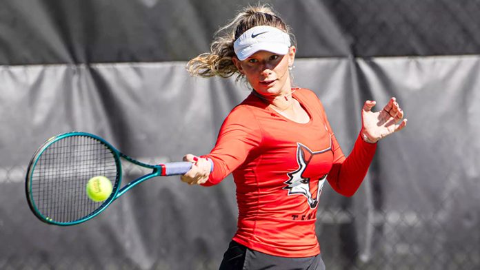 Junior Viktoria Lorentzon led the Marist University women's tennis team with seven combined singles and doubles wins at the West Point Invite last weekend, going a perfect 5-0 in doubles play. Jaylen Rizzo