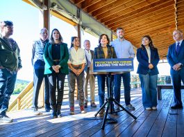 Representatives Alexandria Ocasio-Cortez and Pat Ryan toured Fishkill Farms, a family-owned, multigenerational farm in East Fishkill, Dutchess County and held a roundtable discussion with several local farmers, advocates and businesses to discuss the impacts of hyperscale data centers. Photo: Susan Watts