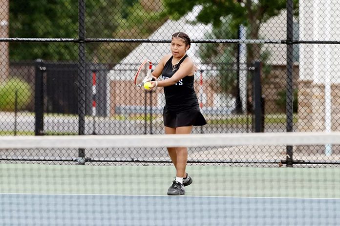 The Mount Saint Mary women's tennis team fell to SUNY Purchase, 5-2, Sunday afternoon at the MSMC Tennis Courts. Photo: Lee Ferris