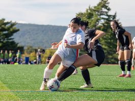 The State University of New York New Paltz women's soccer team suffered a 1-0 NJAC loss at Camden Athletic Complex. Photo: Amy Whitman